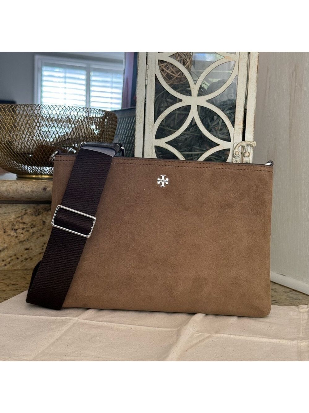 New Tory Burch Blake Suede Swingpack Messenger Bag